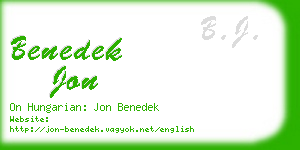 benedek jon business card
